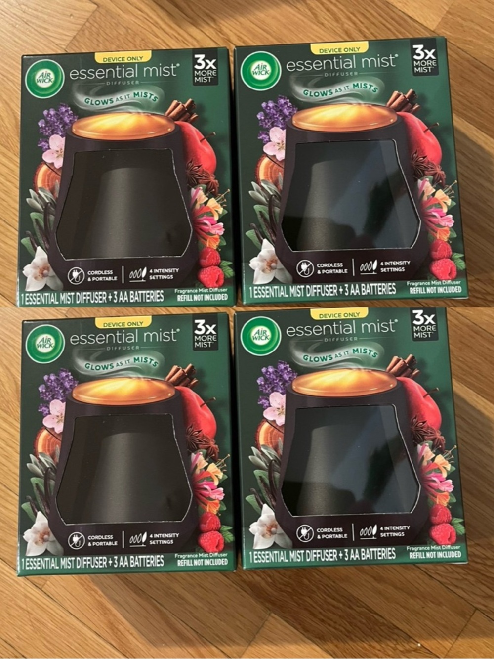 4pk Airwick essential mist® DIFFUSER GLOWS ASIT MISTS (NEW)